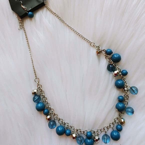 Paparazzi Blue Bead Necklace Earring Set
